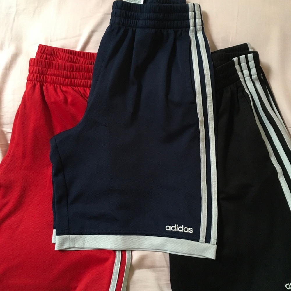 Adidas, Nike and Under Armour Shorts Bundle - Navy, Black, and Red (L:14-16)